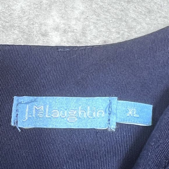 J. McLaughlin Dress Womens X-Large Blue V Neck 3/4 Sleeve Knee Length Back Zip - Picture 10 of 12